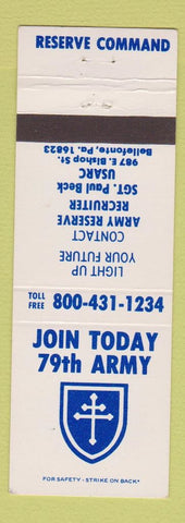 Matchbook Cover - 79th Army Reserve Recruiting Bellefonte PA