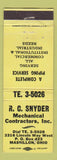 Matchbook Cover - RC Snyder Mechanical Contractors Massillon OH