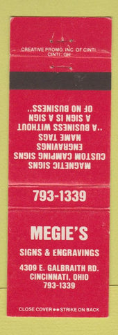 Matchbook Cover - Megie's Signs and Engravings Cincinnati OH