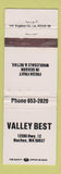 Matchbook Cover - Valley Best Fruit Naches WA WEAR