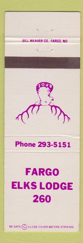 Matchbook Cover - Fargo ND Elks Club #260