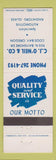 Matchbook Cover - CJ O'Neil Auto Repair Coos Bay OR