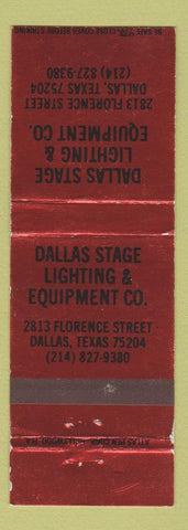 Matchbook Cover - Dallas Stage Lighting and Equipment Dallas TX