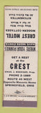 Matchbook Cover - Crest Cottages Springfield MO WORN