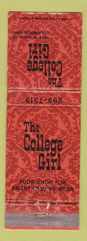 Matchbook Cover - College Girl Clothes women's Columbus OH WORN