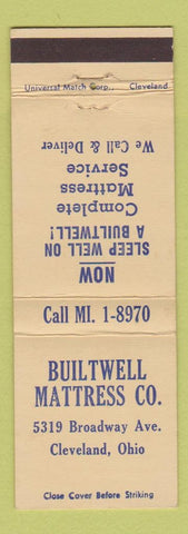 Matchbook Cover - Builtwell Mattresses Cleveland OH