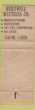 Matchbook Cover - Builtwell Mattresses Cleveland OH