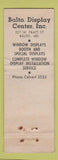 Matchbook Cover - Brager Display Baltimore MD WEAR