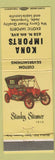 Matchbook Cover - Kona Imports Jade Turquioise WEAR yellow