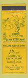 Matchbook Cover - Plaza Motel Restaurant Albany OH