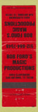 Matchbook Cover - Bob Ford's Magic Productions San Antonio TX Magician red