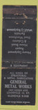 Matchbook Cover - General Metal Works Louisville KY WORN