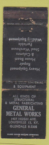 Matchbook Cover - General Metal Works Louisville KY WORN