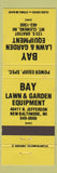 Matchbook Cover - Bay Lawn Garden Equipment New Baltimore MI yellow
