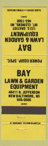 Matchbook Cover - Bay Lawn Garden Equipment New Baltimore MI yellow