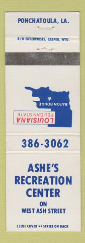 Matchbook Cover - Ashe's Recreation Center Ponchatoula LA