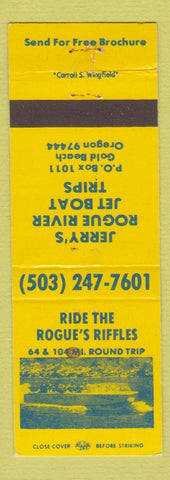 Matchbook Cover - Rogue's Riffles River Jet Boat Trip Gold Beach OR WEAR