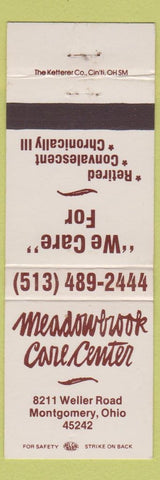 Matchbook Cover - Meadowbrook Care Center Montgomery OH