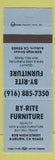 Matchbook Cover - By Rite Furniture Auburn CA blue