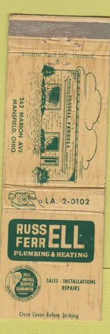 Matchbook Cover - Russell Ferrell Plumbing Heating Mansfield OH WEAR
