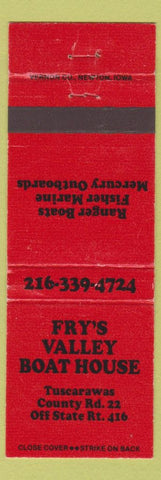 Matchbook Cover - Fry's Valley Boat House Tuscarawas County OH WEAR