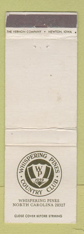 Matchbook Cover - Whispering Pines Country Club NC WEAR