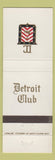 Matchbook Cover - Detroit Club MI