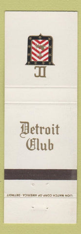 Matchbook Cover - Detroit Club MI