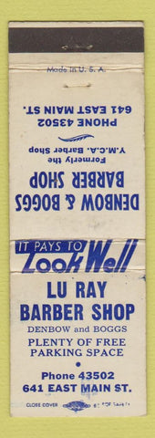 Matchbook Cover - Lu Ray Barber Shop Denbow Boggs WEAR