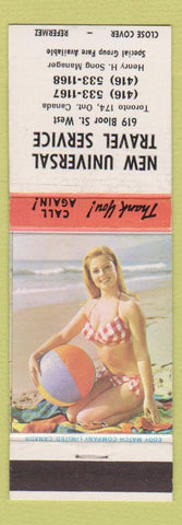 Matchbook Cover - New Universal Travel Service Toronto ON pinup