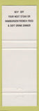 Matchbook Cover - L Byron's Drive In Stoney Creek ON green