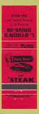 Matchbook Cover - L Byron's Drive In Stoney Creek ON red