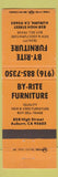 Matchbook Cover - By Rite Furniture Auburn CA orange