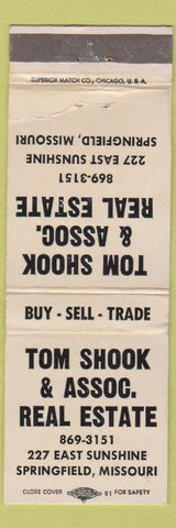 Matchbook Cover - Tom Shook Real Estate Springfield MO WEAR