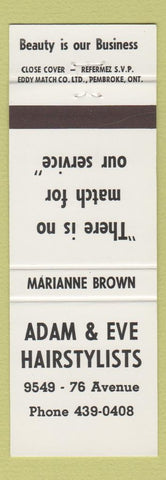 Matchbook Cover - Adam and Eve Hair Salon Canada