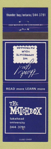 Matchbook Cover - The Matchbox Thunder Bay ON