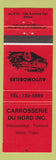 Matchbook Cover - Carrosserie Du Nord Amos QC auto body paint orange