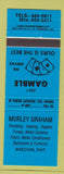 Matchbook Cover - Morley Graham Plumbing Heating Brechin ON blue