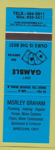 Matchbook Cover - Morley Graham Plumbing Heating Brechin ON blue