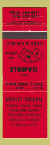 Matchbook Cover - Morley Graham Plumbing Heating Brechin ON orange