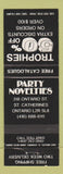 Matchbook Cover - Party Novelties ST Catherines ON trophies