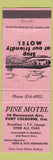 Matchbook Cover - Pine Motel Port Colborne ON pink