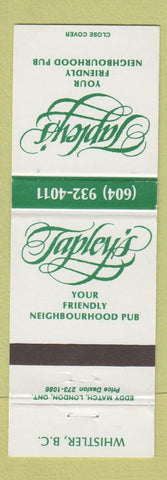 Matchbook Cover - Tapley's Pub Whistler BC