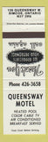 Matchbook Cover - Queensway Motel Simcoe ON white