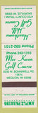Matchbook Cover - Mee Kwon Golf Course Mequon WI Saukville