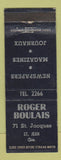 Matchbook Cover - Rogers Boulais ST Jean QC newspapers WEAR
