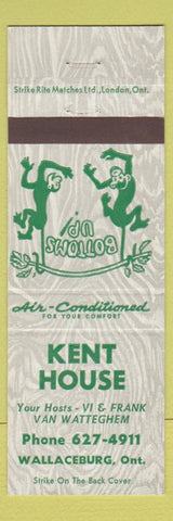 Matchbook Cover - Kent House Wallaceburg ON