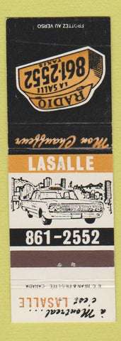 Matchbook Cover - Lasalle Taxi Cab Montreal QC