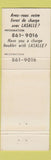 Matchbook Cover - Lasalle Taxi Cab Montreal QC