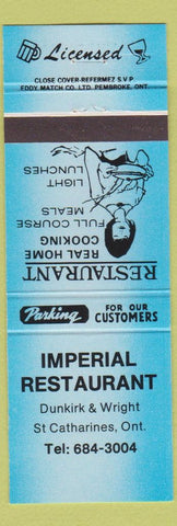 Matchbook Cover - Imperial Restaurant St Catharines ON blue